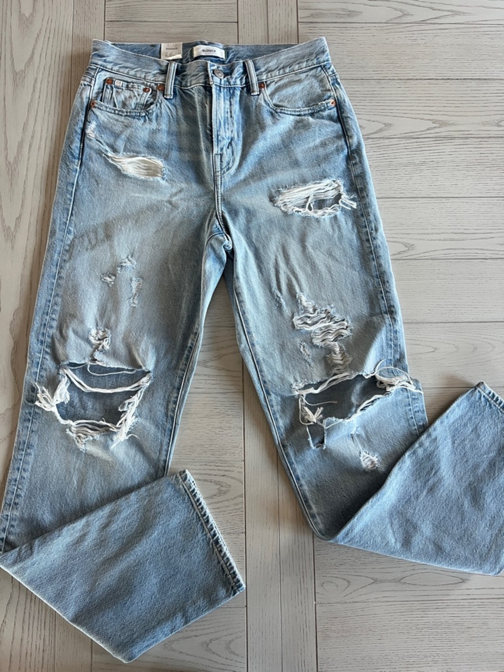 American Eagle Outfitters Light Blue Distressed Boot Cut Jeans